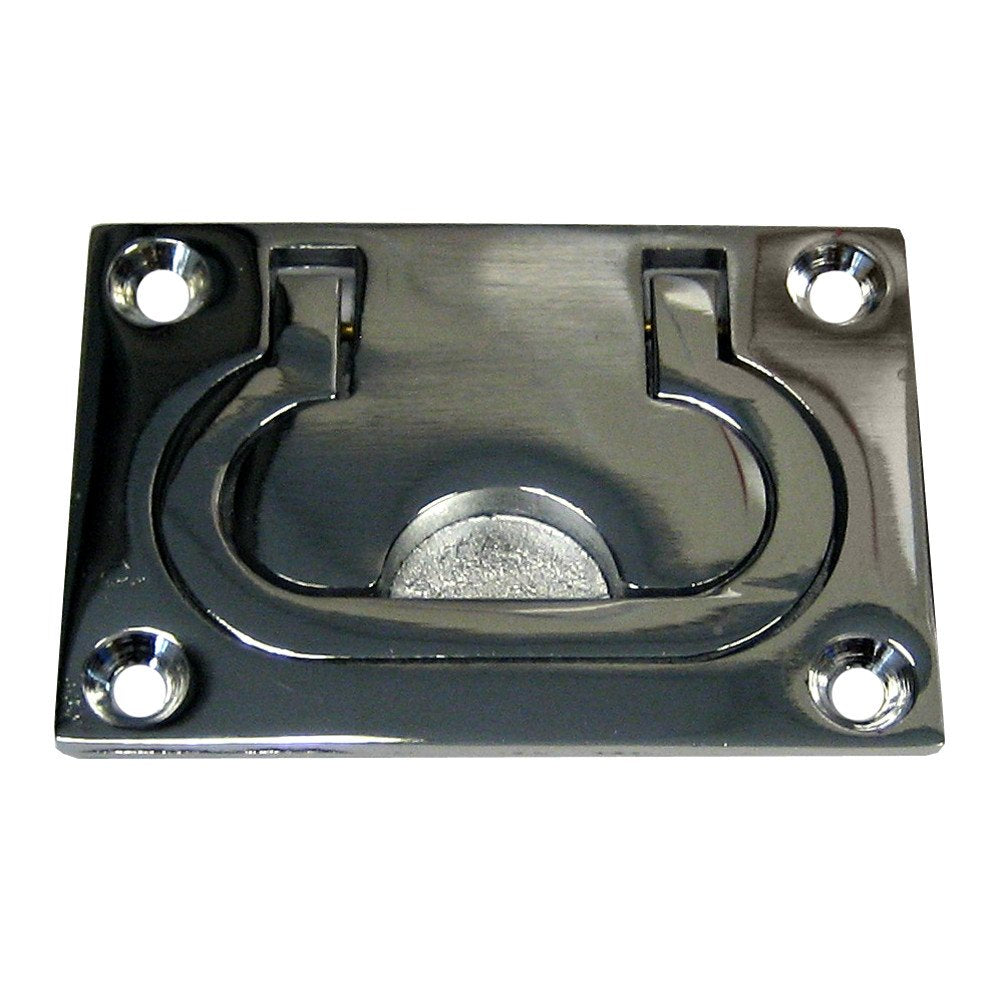 Sea Bowld Flush Ring Pull 3''X 2'' Chrome/Brass