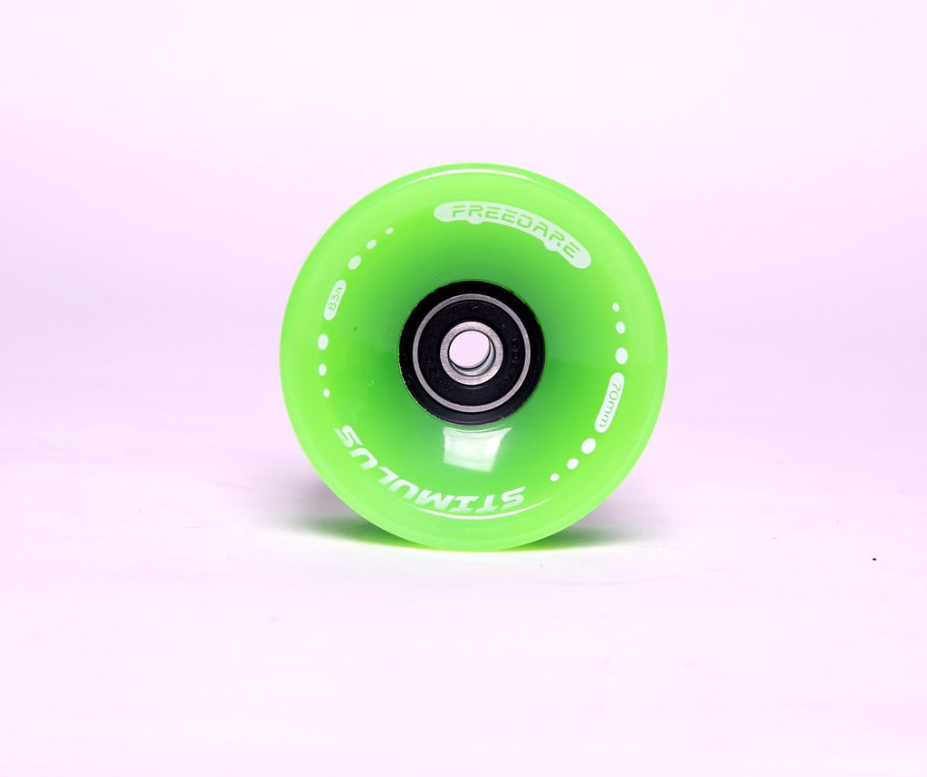 Freedare 70Mm Longboard Wheels With Abec-7 Bearings And Spacers(Green,Set Of 4)