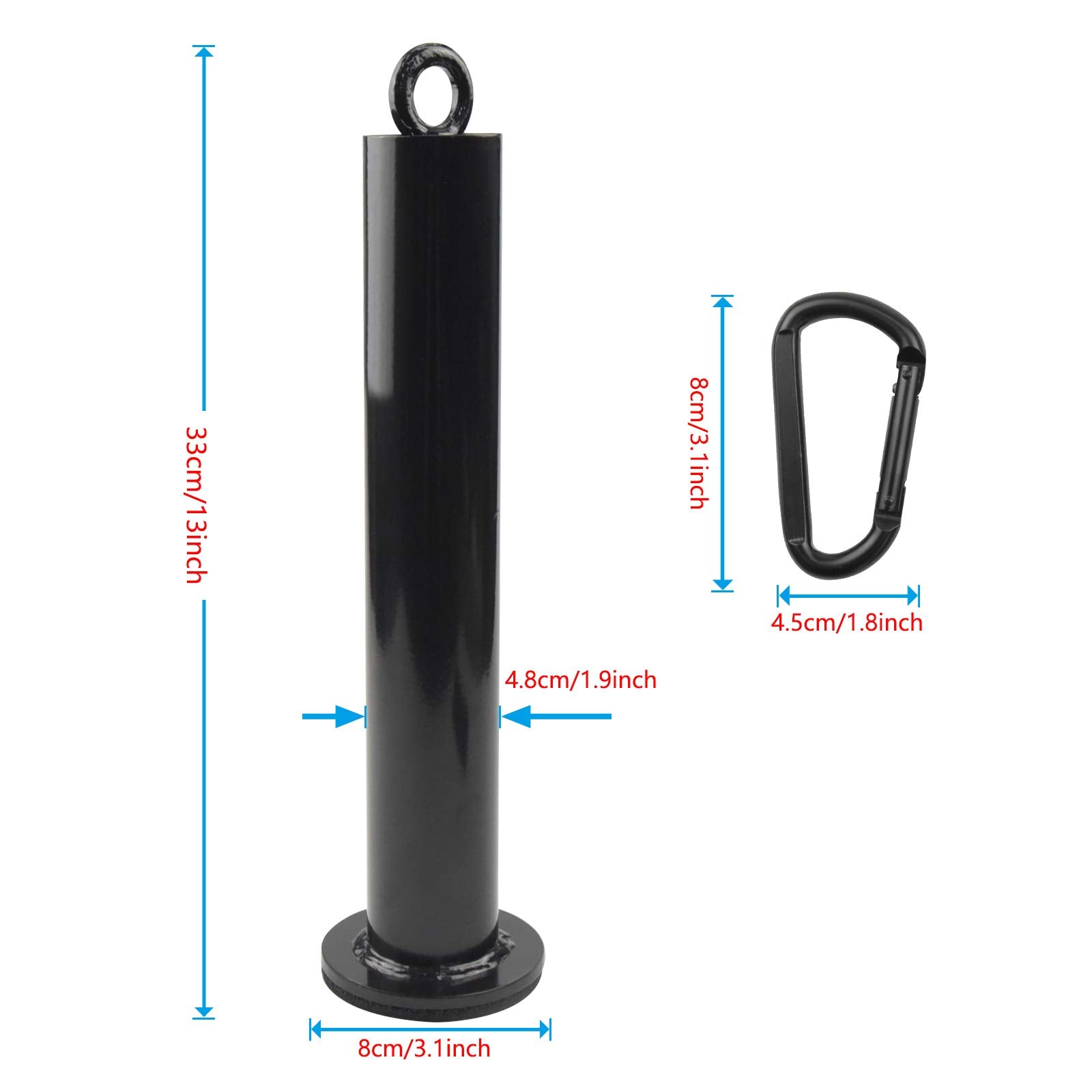 Lfj Weight Loading Pin With Carabiner Fit 1 Inch And 2 Inch Olympic Weight Plate For Cable Pulley System Lat Pulldown (Olympic P