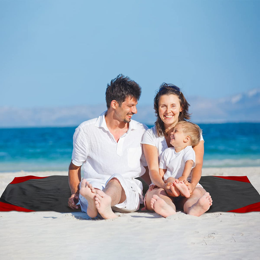 Ainiv Picnic Blanket, Mini Pocket Beach Mat 55.1 X 70.8In (3-5 People) Foldable, Lightweight Waterproof Sand Free, Foldable Thin