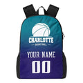 Personalized Charlotte Basketball Sports Backpack Custom City Fan Gift Shoulder Bag Add Name and Number Casual Bag