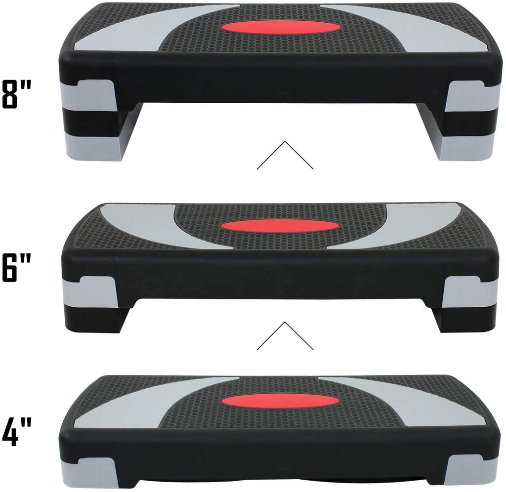 Epetlover 30 Inches Aerobic Stepper 4'' - 6'' - 8'' Height Adjustable Step Risers Fitness Exercise Workout Trainer Platform For