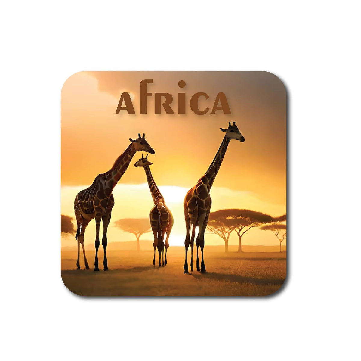 ISEE 360 Square Africa Fridge Magnet Decor for Office Doors Kitchen Home Refrigerator | Multicolor Souvenir Gift | L X H 3 X 3 I