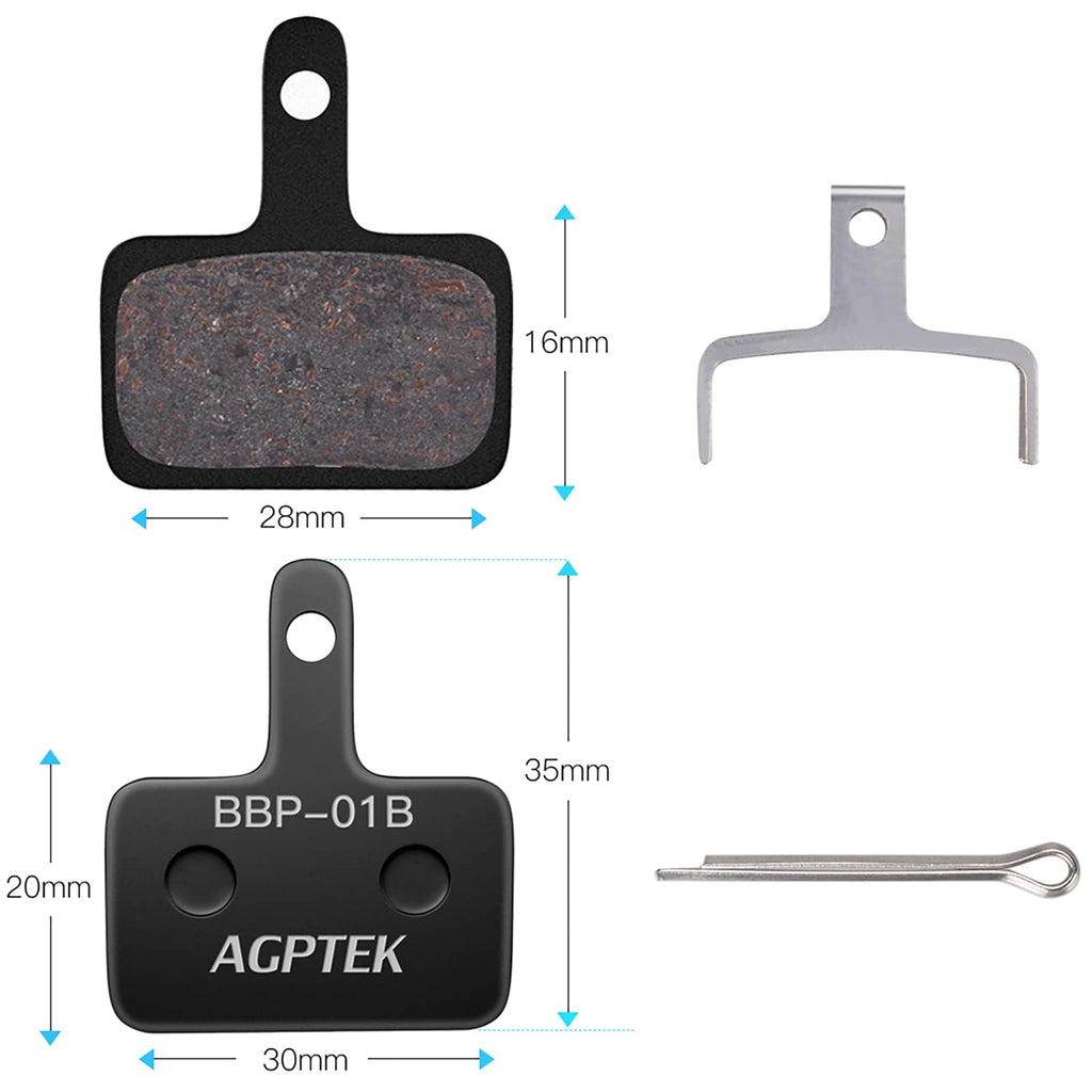 Agptek Bike Brake Pads, High-Performance Brake Pads, Disc Brake Pads & Spring (Semi-Metallic) For Mountain Bike Disc Brakes, 4 P