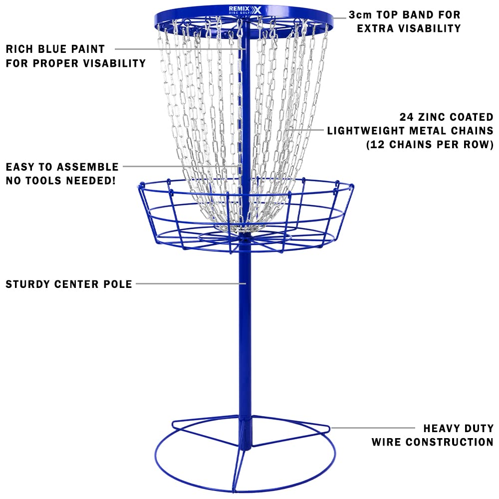 Remix Deluxe Practice Basket For Disc Golf - Royal Blue