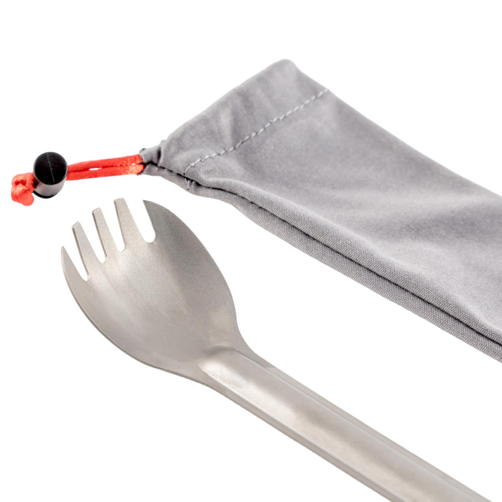 Core Element Pure Titanium 8.5'' Long Handle Spork Outdoor Ultralight Bushcraft Campfire Flatware For Camping Backpacking Great