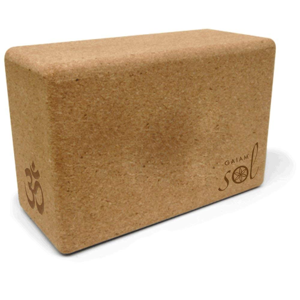 Gaiam Sol Natural Cork Yoga Block , 4-Inch X 6-Inch X 9-Inch