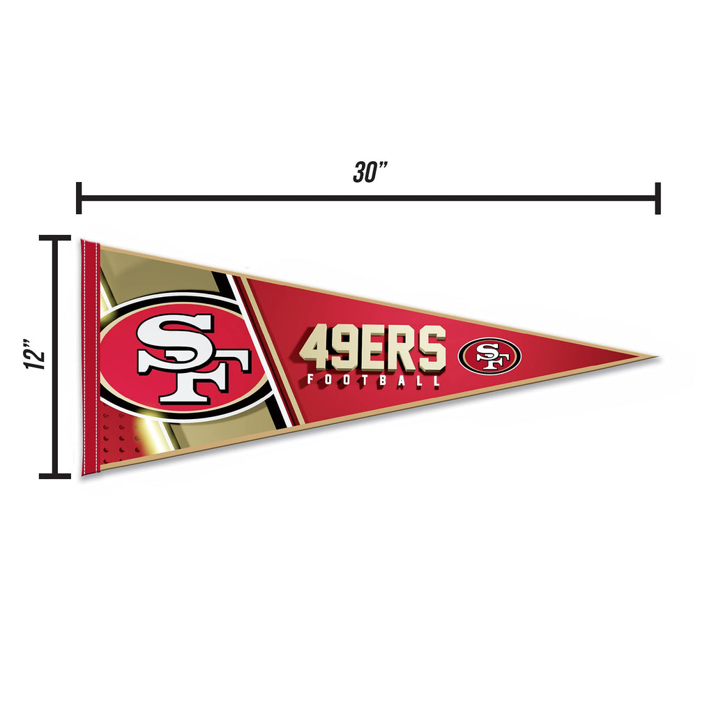 Rico Industries Nfl Football San Francisco 49Ers Primary 12'' X 30'' Felt Wall D  Cor Pennant - Great For Home/Bed Room/Man Cave