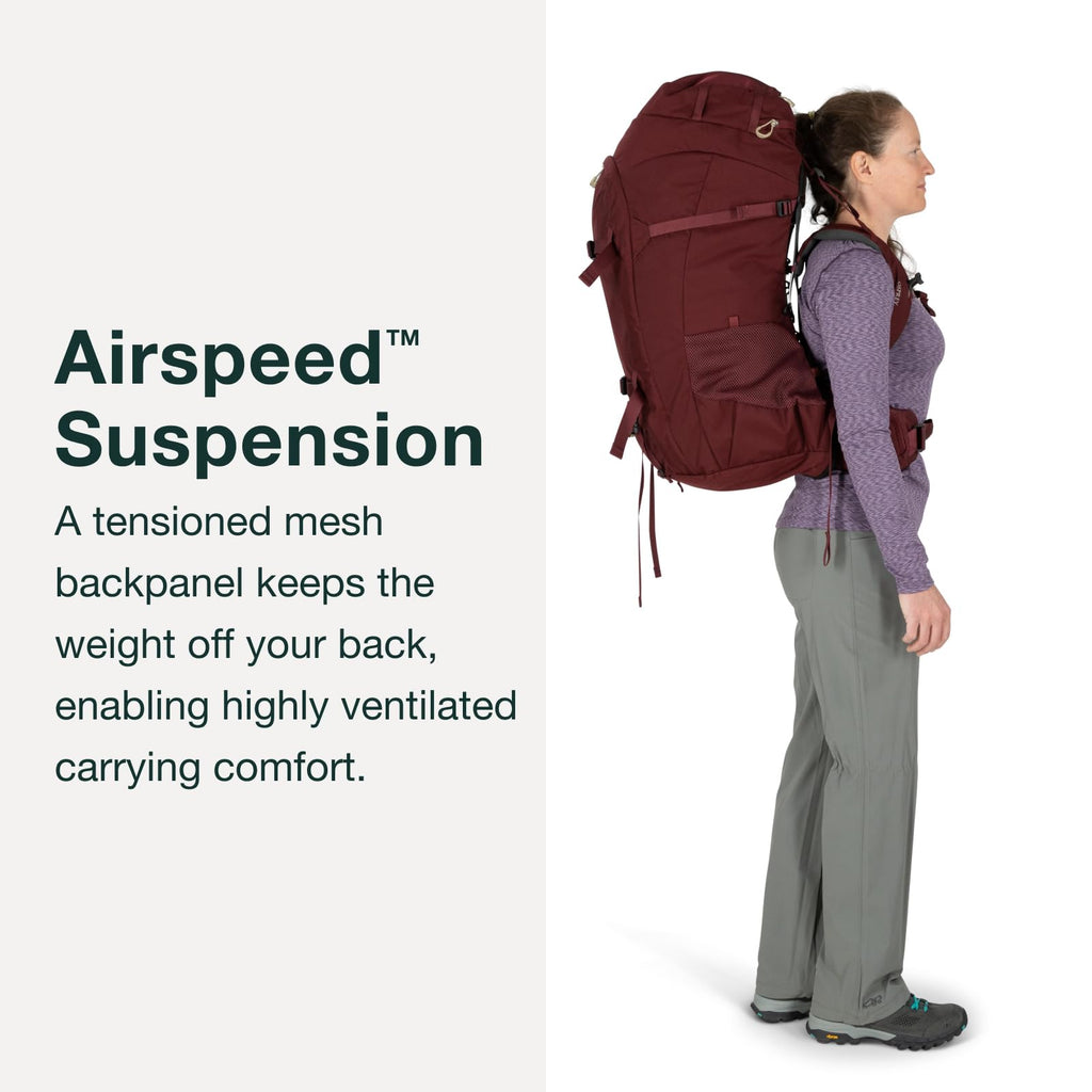 Osprey Fairview Trek 70L Womens Travel Backpack, Night Jungle Blue