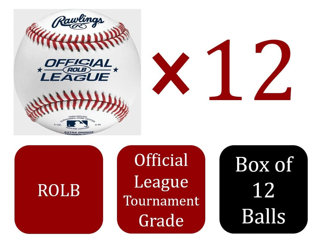 Rawlings | OFFICIAL LEAGUE Baseballs | Tournament Grade | ROLB | Youth/14U | Game/Practice Use | 12 Count