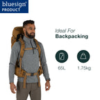 Osprey Rook 65L Mens Backpacking Backpack, Dark Charcoal/Silver Lining, Extended Fit