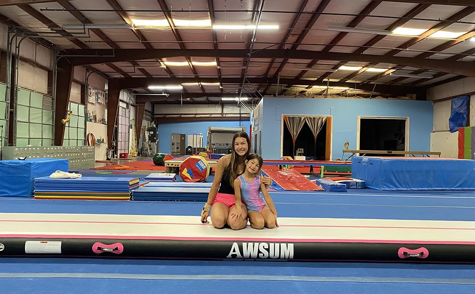 Awsum 10Ft Gymnastics Air Mat With Air Roller For Gym Inflatable Gymnastics Equipment With Electric Pump