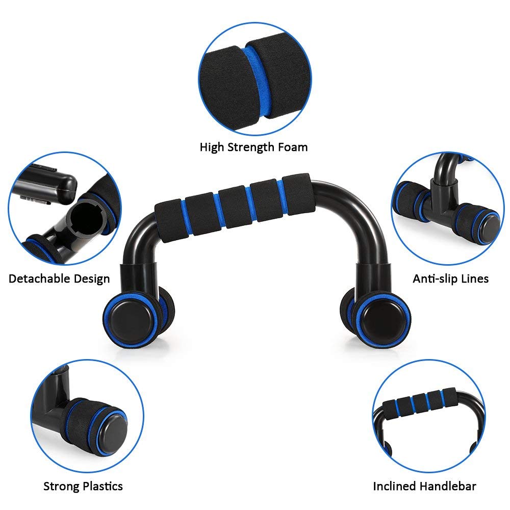 Tomshoo Ab Wheel Roller Kit With Push-Up Bar, Knee Mat, Jump Rope And Hand Gripper - Home Gym Workout For Men Women Core Strengt