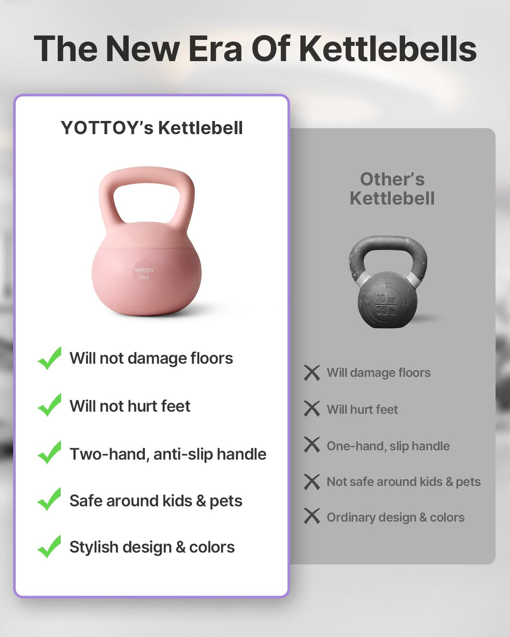 YOTTOY Soft Kettlebell,Kettlebell Anti-Slip Grip Weight for Home Workouts, Kettlebells Set Strength and Safety Guaranteed (Pink,