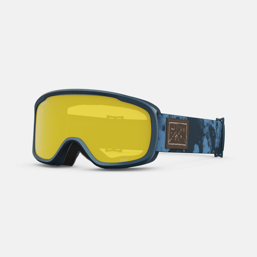 Giro Moxie Ski Goggles - Snowboard Goggles For Women  Youth - Ano Harbor Blue Cloud Dust Strap With Amber Goldyellow Lenses