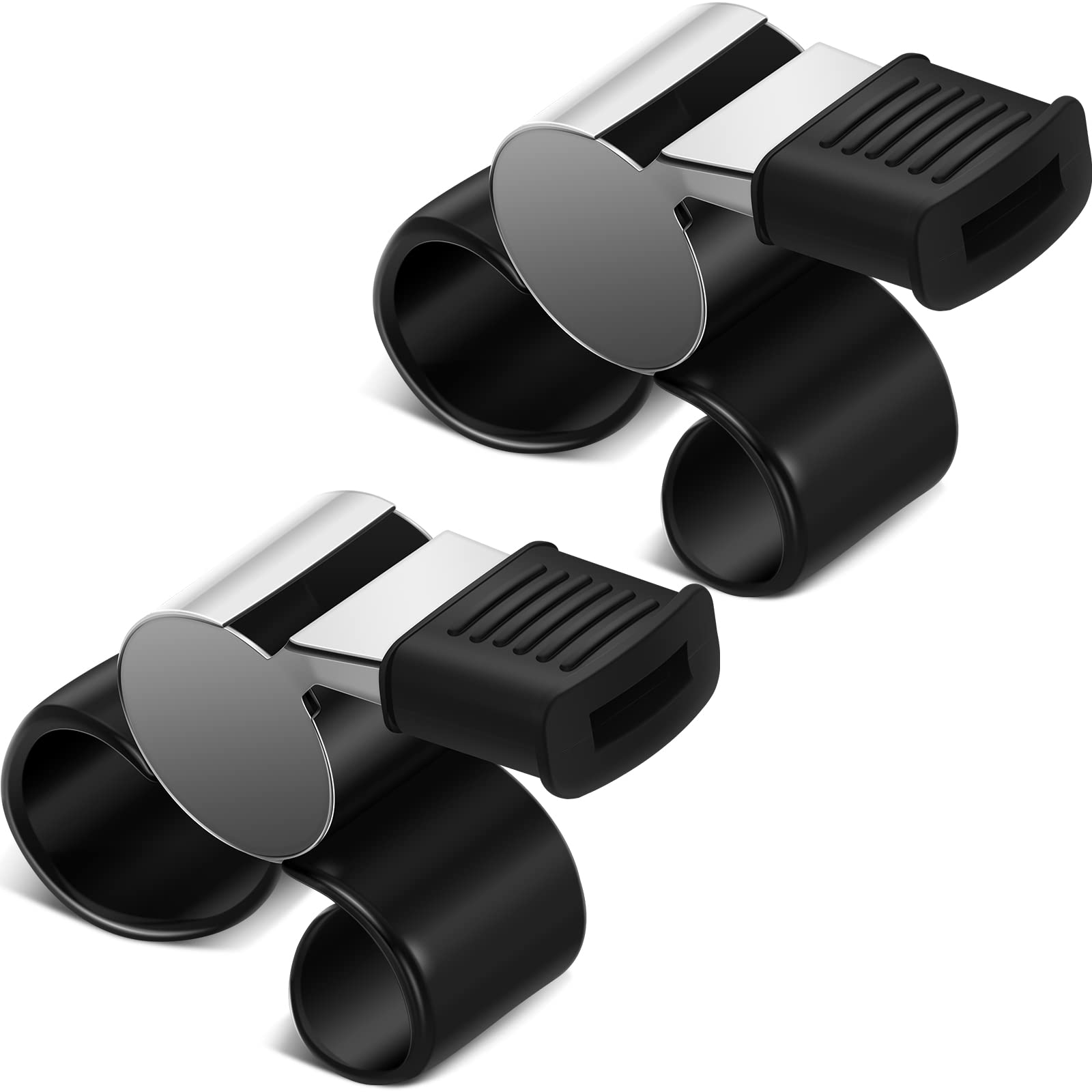 Kathfly 2 Pieces Finger Grip Whistle Official Hockey Referee Whistle Football Soccer Hand Held Whistle Metallic Loud Sports Whis