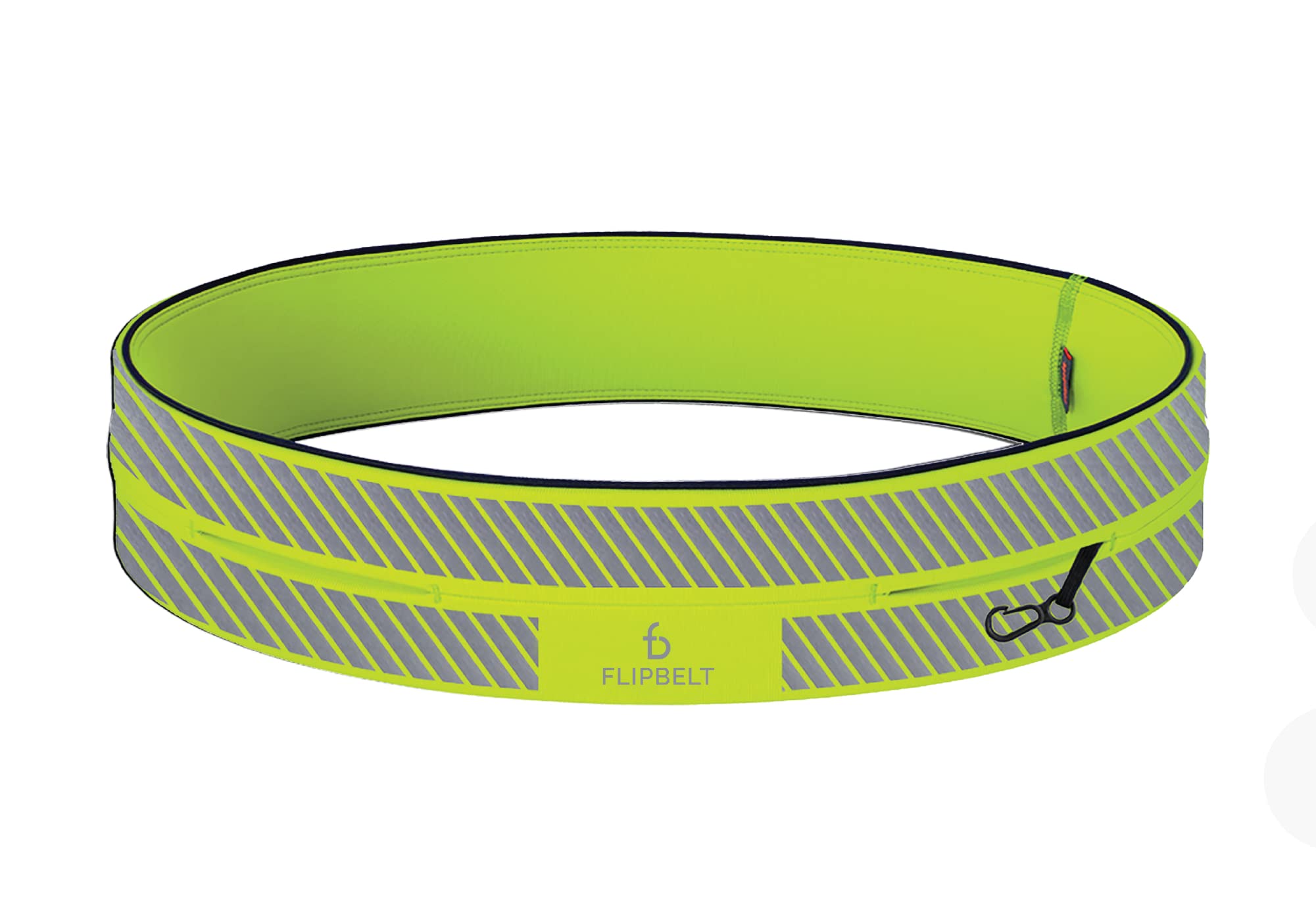 FlipBelt Classic Running Belt for Phone and Small Accessories, Exercise Waist Pouch for Women and Men, XS, Reflective Neon Yello