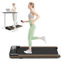 UREVO Smart Walking Pad with MIIT Modes, Walking Pad Treadmill UnderDesk, Wooden Treadmills for Home Plug and Play Jogging Machi