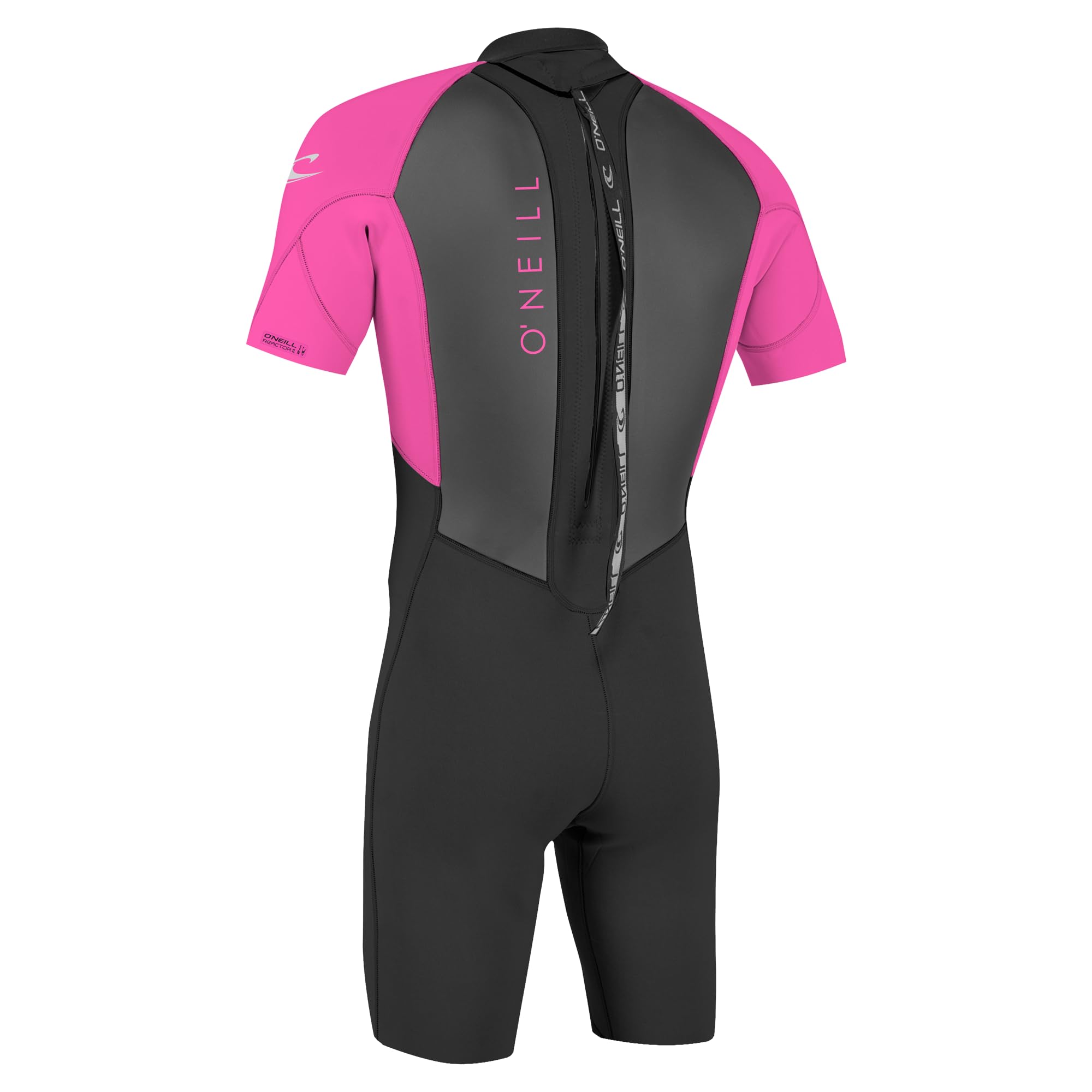 O'Neill Wetsuits Youth Reactor-2 2Mm Back Zip Short Sleeve Spring Wetsuit, Black/Berry, 12