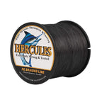 Hercules Braided Fishing Line 1500M 1640Yds 10Lbs-200Lbs Pe Superline 8 Strands (Black 20Lb/9.1Kg 0.20Mm)
