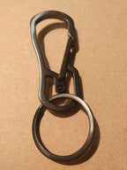 Alsmiley Stainless Steel Carabiner Clip Retractable Ring Set Keychain Quick Release Hooks For Men Women Black