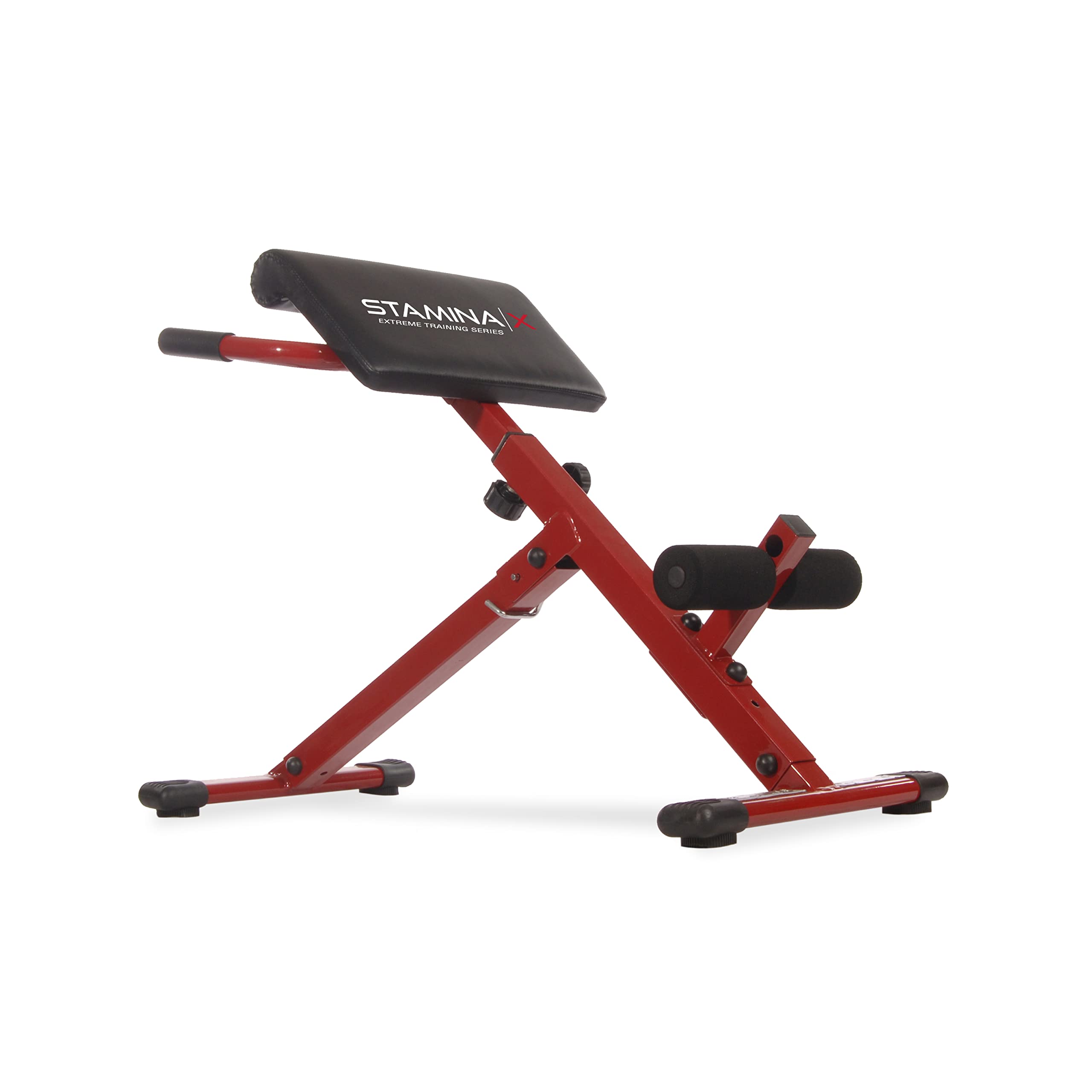 Stamina X Hyperextension Bench - Adjustable And Foldable Roman Chair With Smart Workout App For Home Workout - Up To 250 Lbs Wei