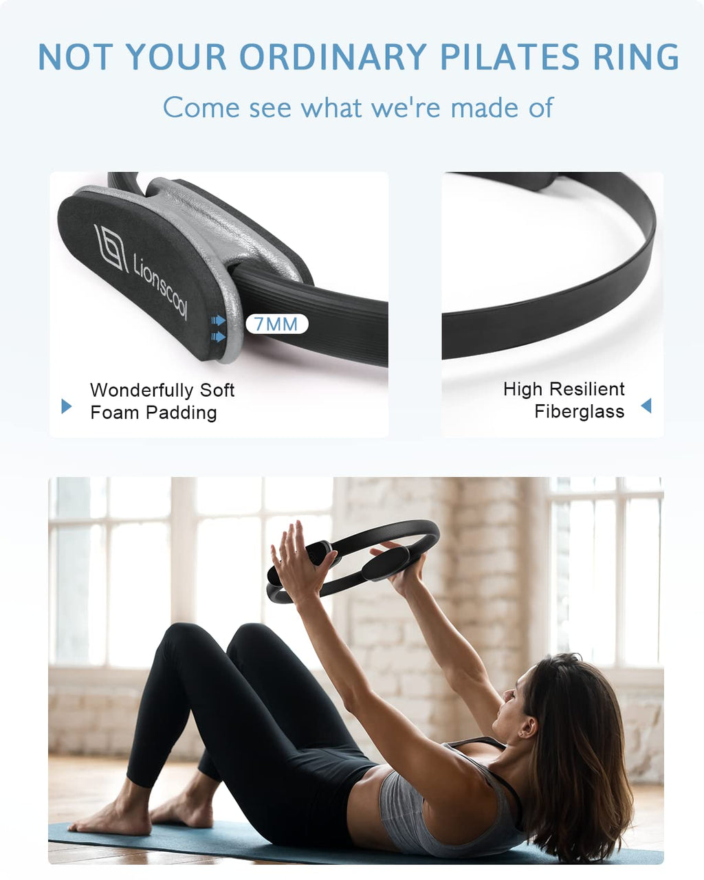 LIONSCOOL Pilates Ring Set (Black)