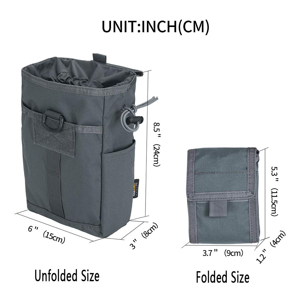 Excellent Elite Spanker Molle Dump Pouch Drawstring Magazine Utility Pouch Folding Dump Pouch Waist Bag(Grey)