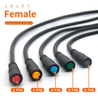 Yunny Brand Hudamzky Ebike Cable Extension Julet Female Male 2 3 4 5 6 Pin Ebike Extension Connector Waterproof Plug For Electri