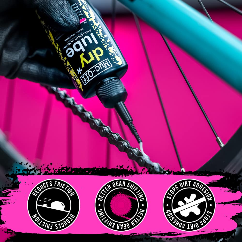 Muc-Off Dry Chain Lube, 120 Milliliters - Biodegradable Bike Chain Lubricant Suitable For All Types Of Bike - Formulated For Dry