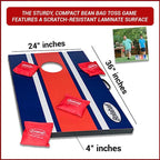 Bolaball Cornhole Board Set - Portable 2x3 ft Wooden Game with 8 Toss Bags, Red & Blue, Model 317549