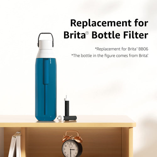 Aqua Crest Water Bottle Filter, Replacement For Brita Bb06, Brita Hard Sided, Stainless Steel And Plastic Bottle Filter, 4 Count