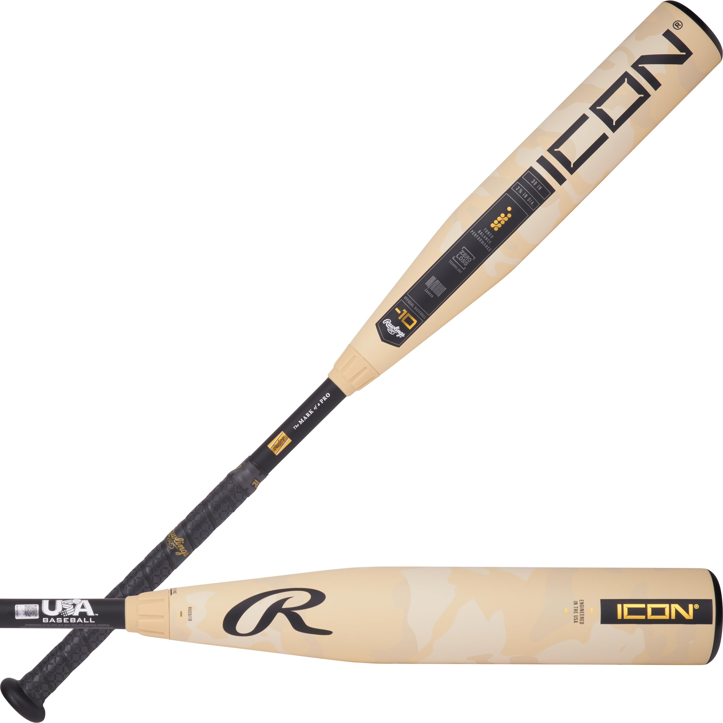 Rawlings | 2025 | Icon Baseball Bat | Usa | 2 5/8' Barrel | 28 Inch | -10