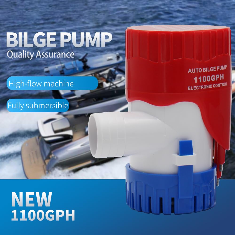 Yqmigu Automatic Bilge Pumps For Boats 12V,1100Gph Flow Rate, Simple And Reliable Design, Suitable For Yachts, Fishing Boats, An