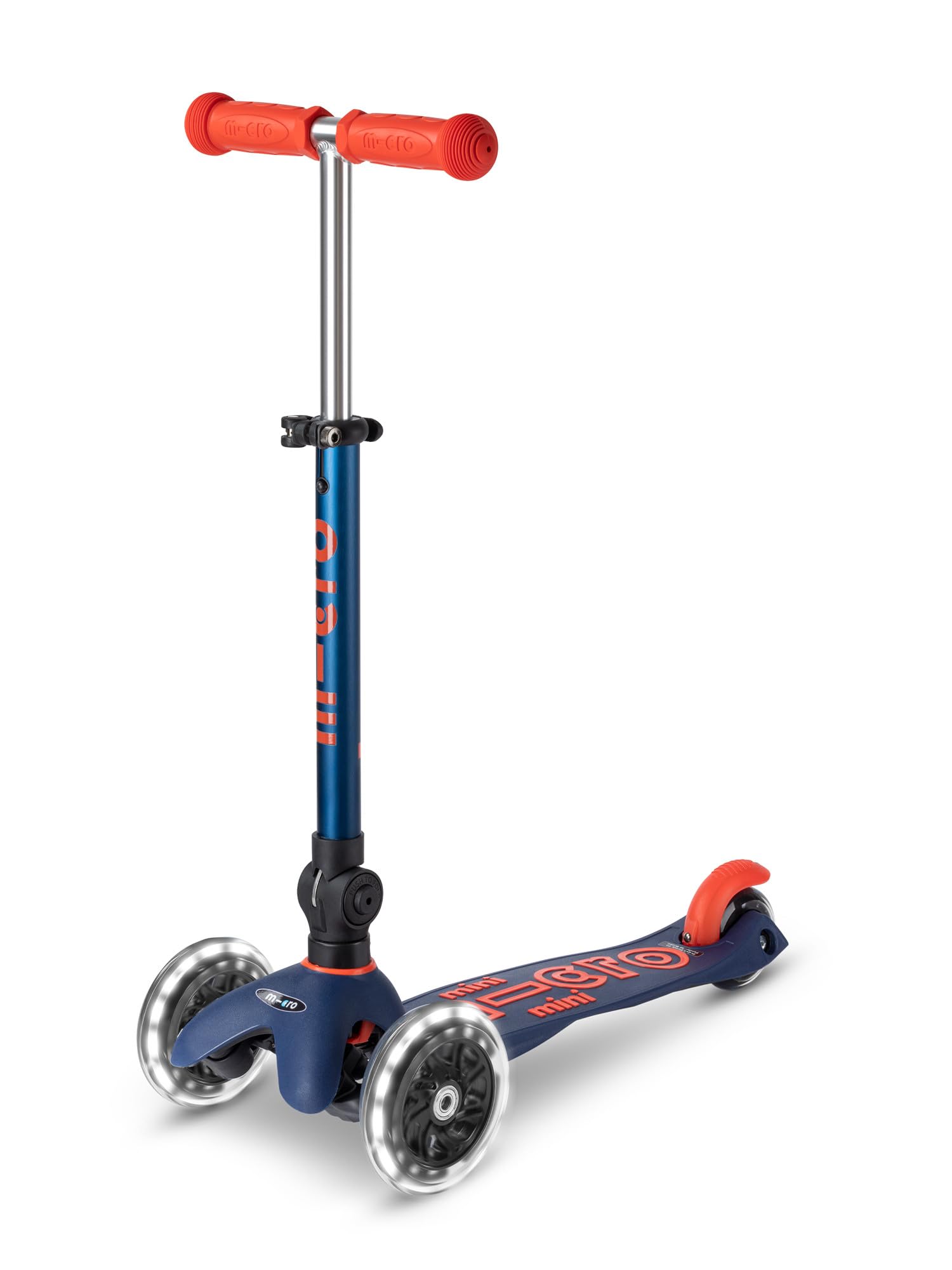 Micro Scooters | Mini Micro Deluxe LED Childrens Scooter | Handlebar Adjustable | Light Up Wheels | Foldable | 2-5yrs | Boys & 