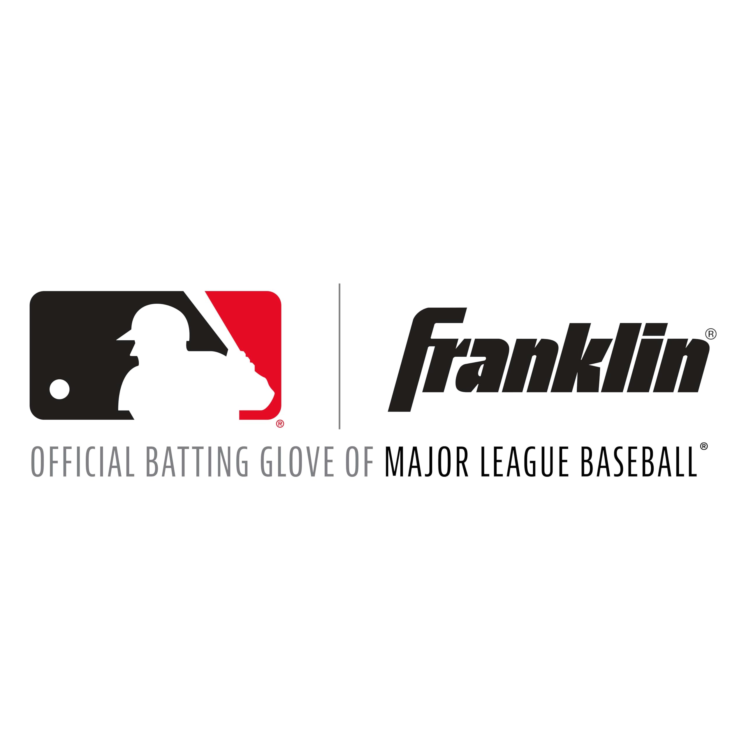 Franklin Sports Mlb Powerstrap Batting Gloves, Pearl/Navy/Red - Youth Medium