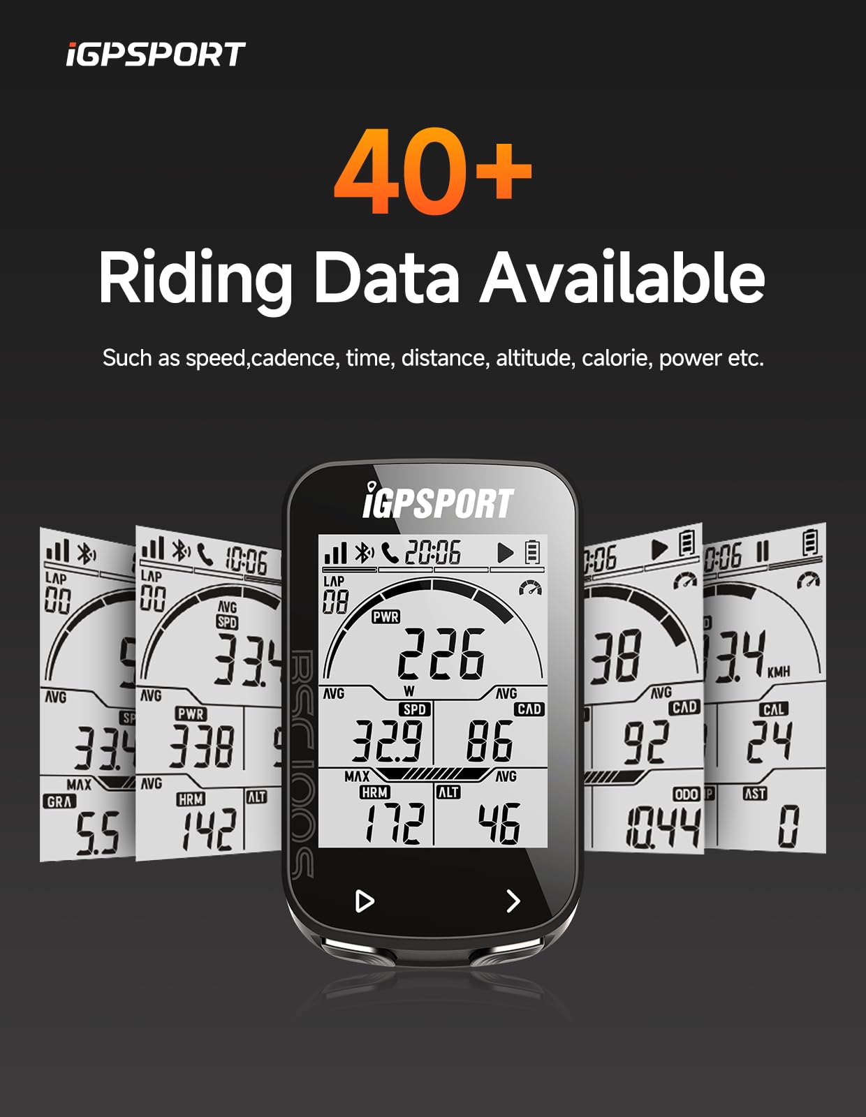 Igpsport Bsc100S Bicycle/Bike Computer Wireless, 2.6-Inch Lcd Display Gps Bike Computer