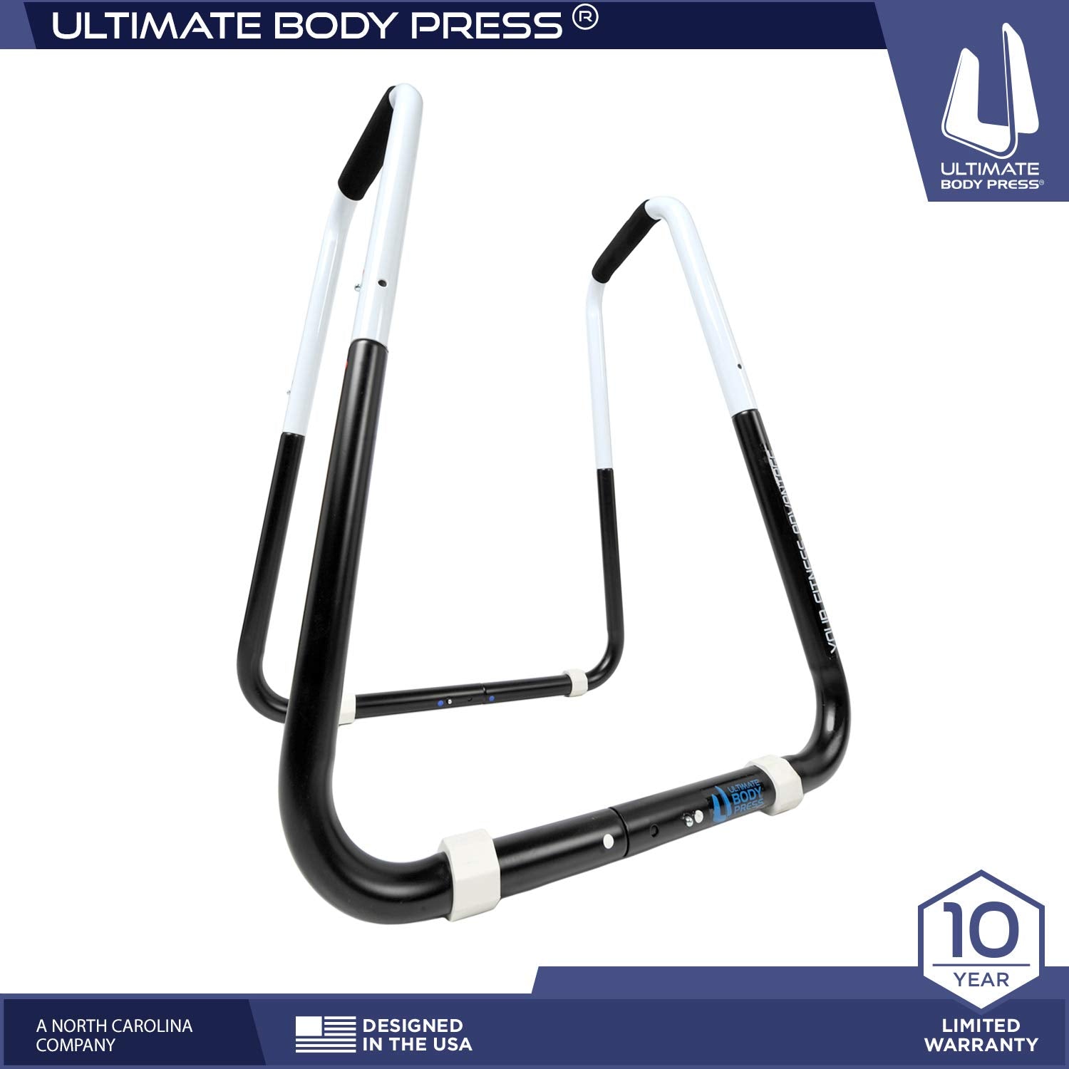 Ultimate Body Press Dip Bar Fitness Station - Adjustable Folding Dip Stand,White/Black