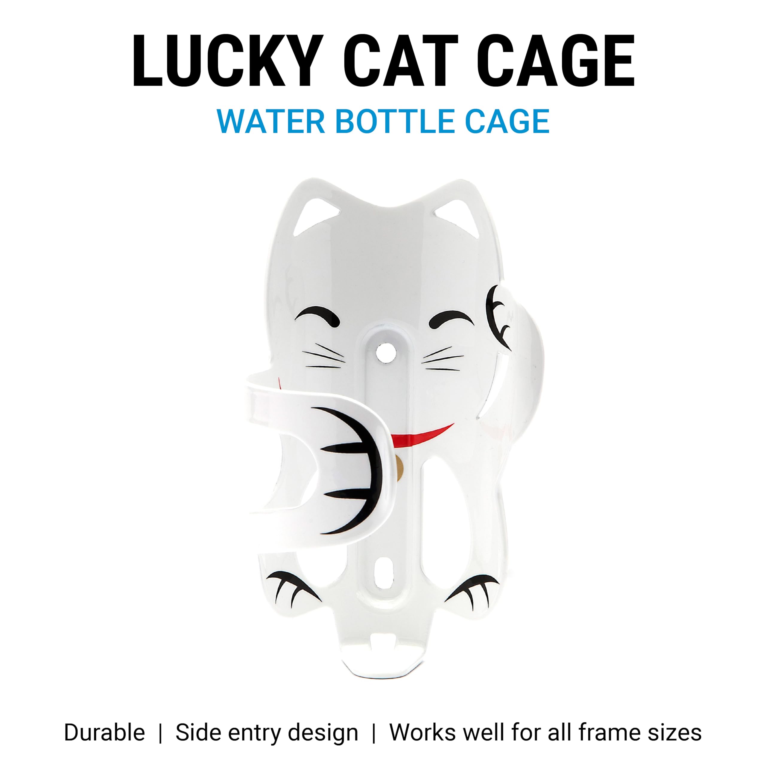 Portland Design Works  Lucky Cat Cage  Bicycle Water Bottle Cage, White