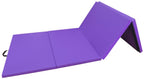 Signature Fitness All Purpose 4X8X2'' Extra Thick High Density Anti Tear Gymnastics Gym Folding Exercise Aerobics Mats, Purple