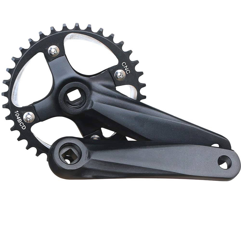 GANOPPER Mountain Bike Crankset 36T 104mm Narrow Wide Chainring Crank Arm Set for MTB BMX Road Bicycle