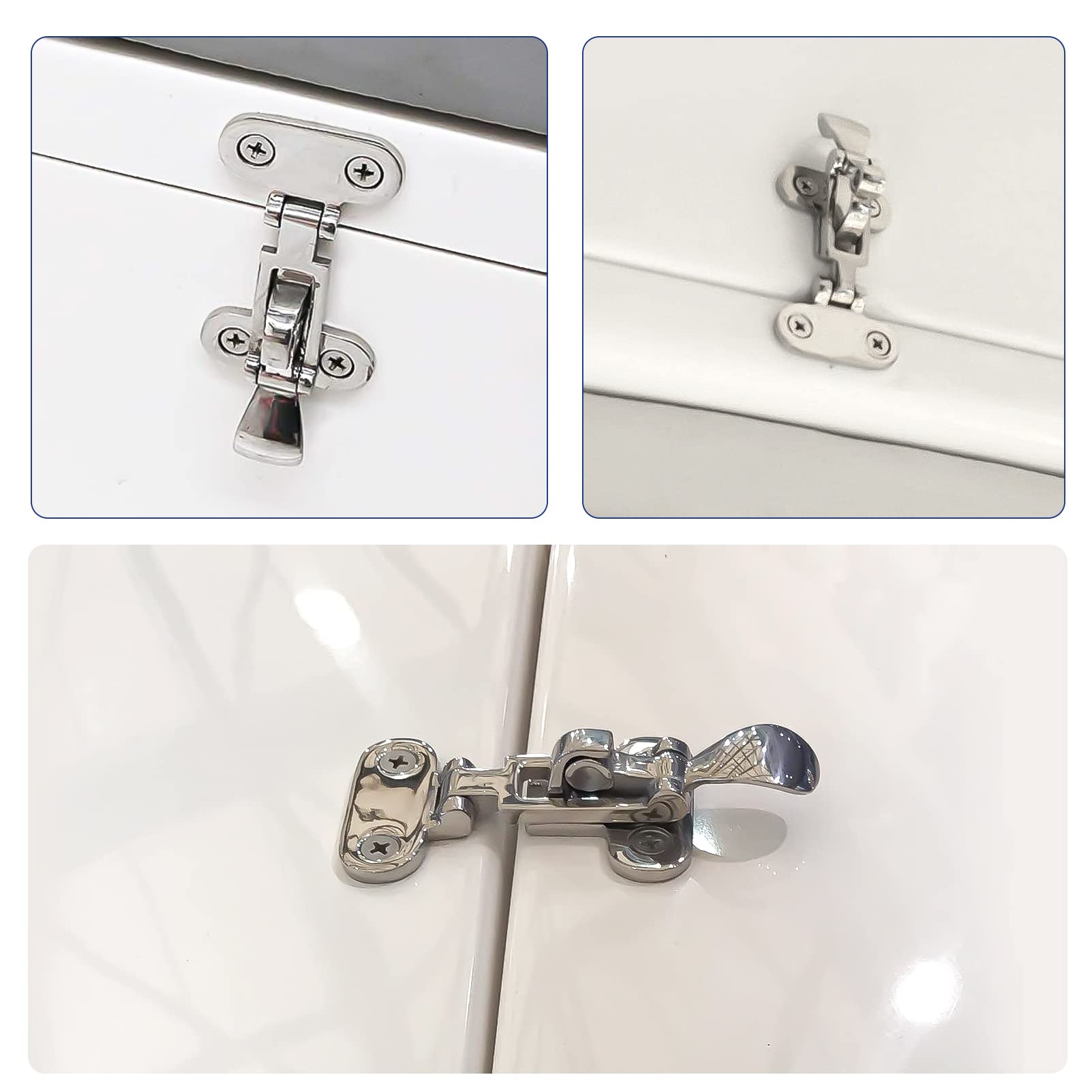 Marine 316 Stainless Steel Anti-Rattle Lockable Hatch,Hold Down Clamp Latch,Marine Hatch Locker (2 Pcs)