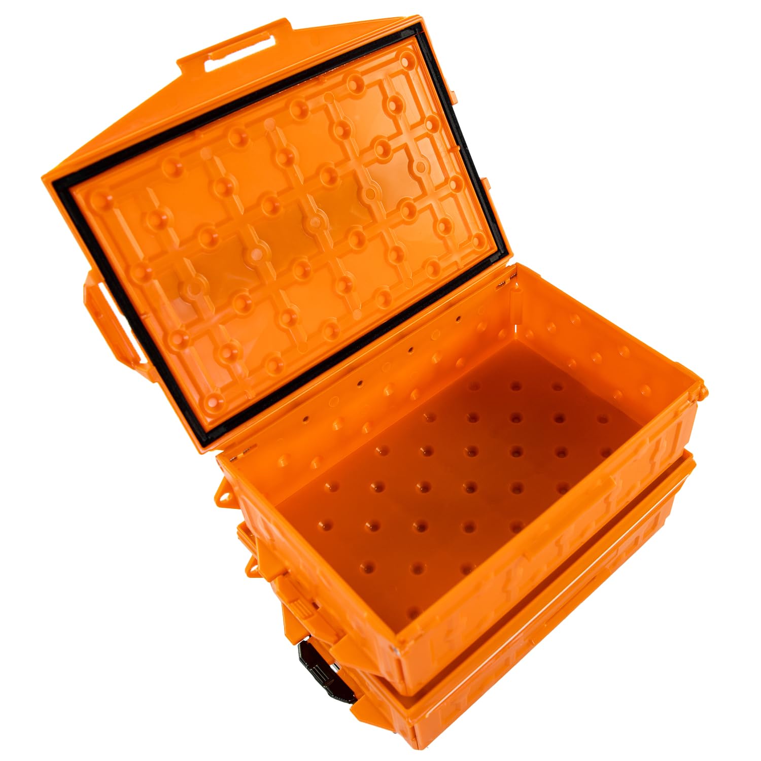 Yakattack Tracpak Orange Combo Kit - 2 Stackable Kayak Storage Boxes With Quick Release Track Mount Base | Kayak Crate System Fo