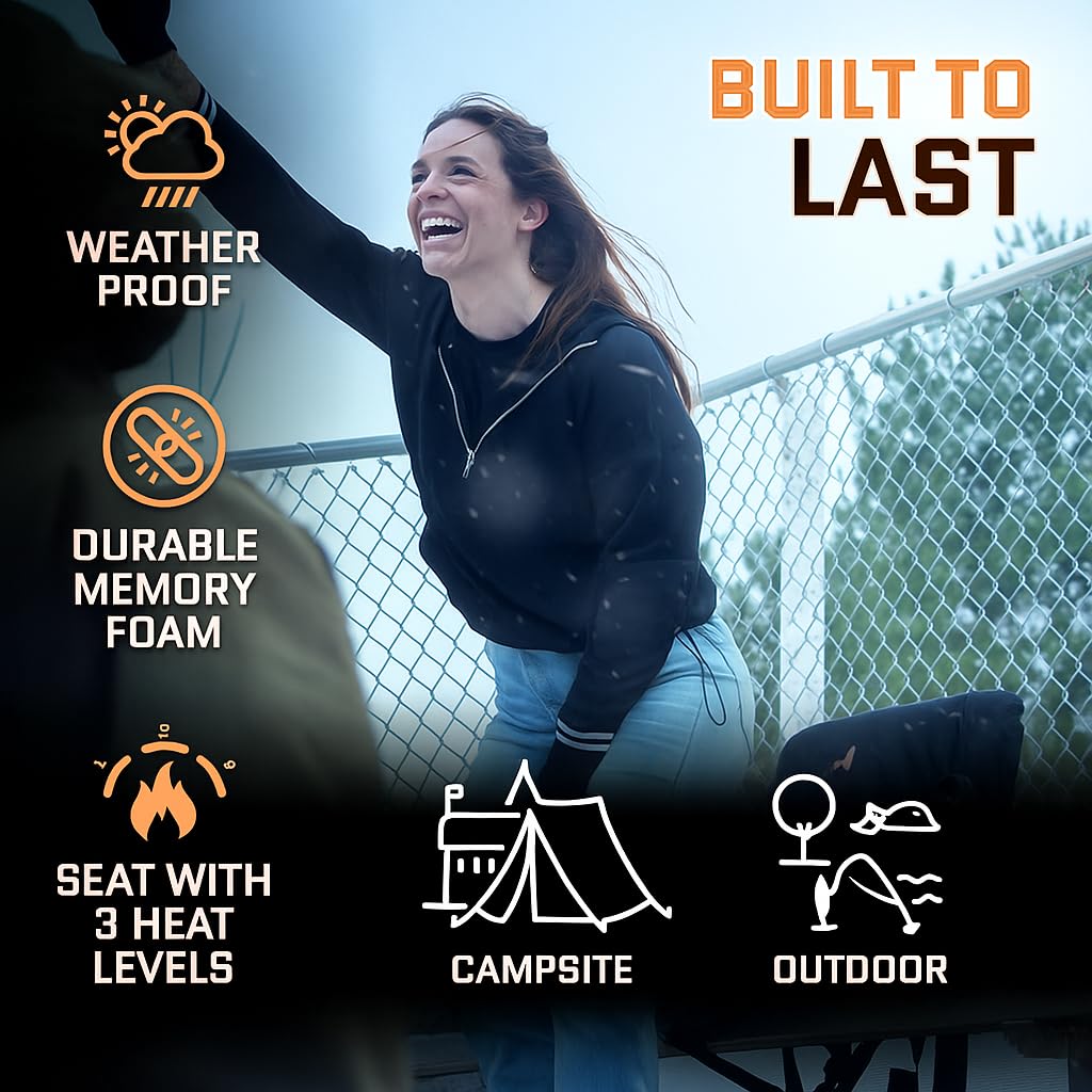 Heated Stadium Seats For Bleachers With Back Support - Usb Battery Included - Upgraded 3 Levels Of Heat - Foldable Chair - 4 Poc