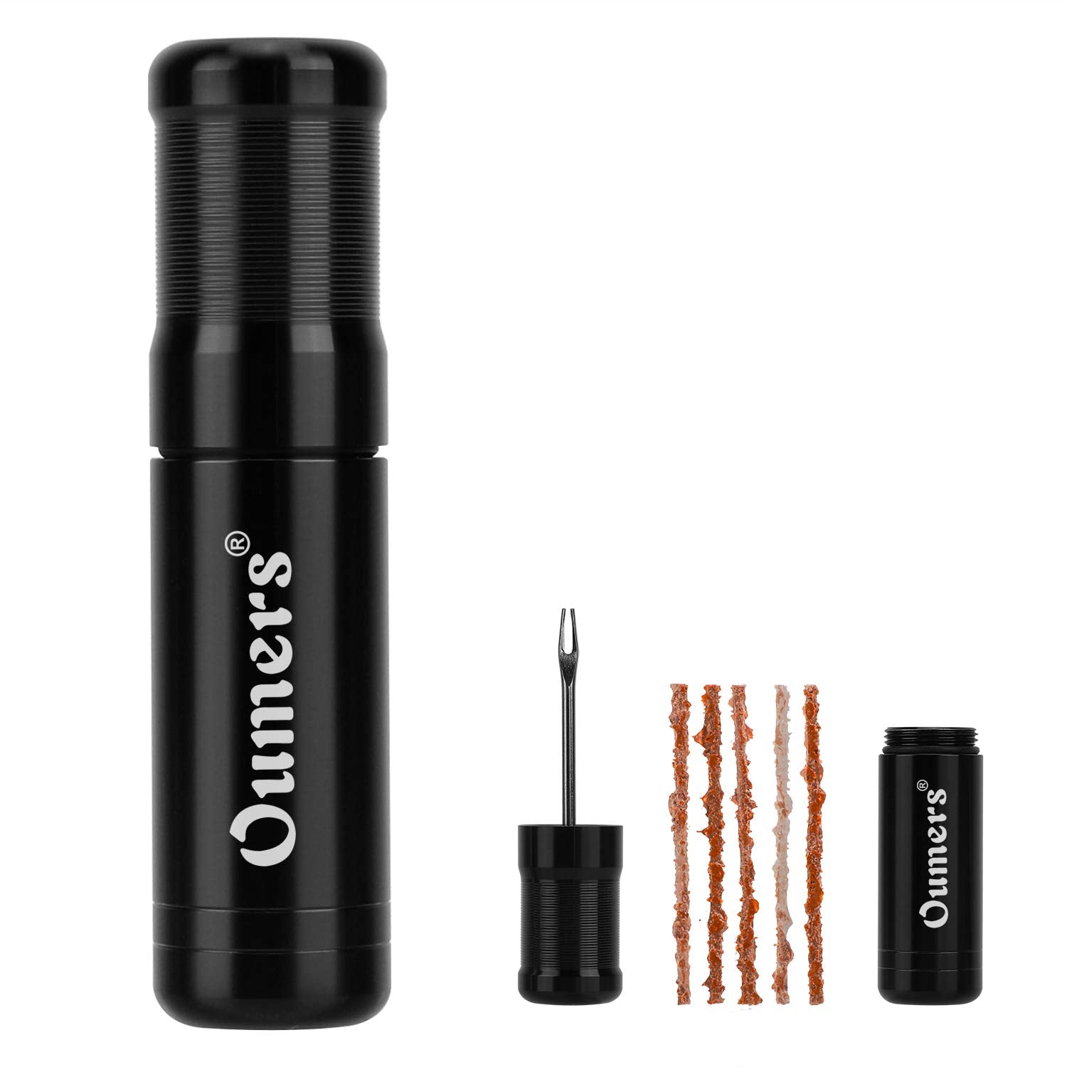 Oumers Tubeless Bike Tire Repair Tool Kit, Bike Tire Punctures With 5Pcs Bacon Strips Plus Insertion Tool Tire Repair Fork Reame