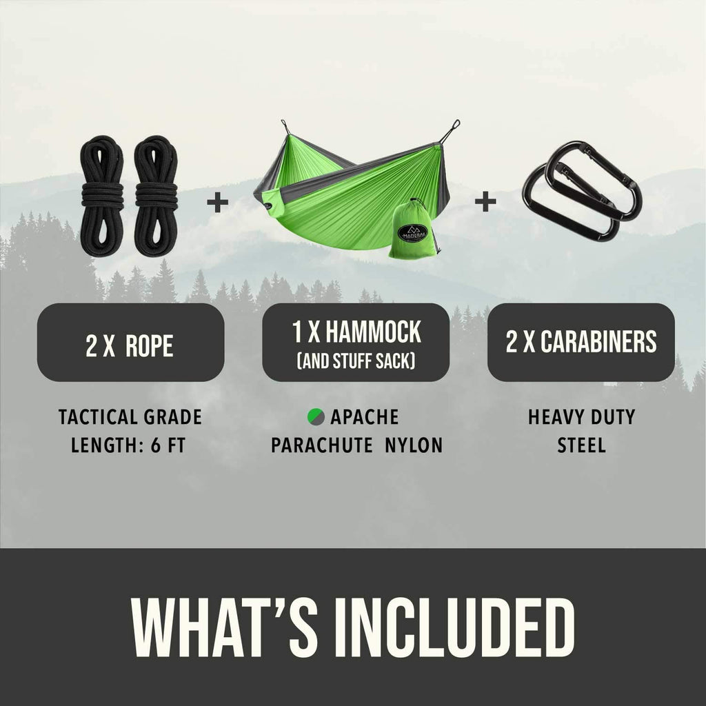 Madera Outdoor Hammocks - Camping Hammock For Outdoors, Backpacking & Camping Gear - Portable Hammock For Travel, Outdoors - Tre