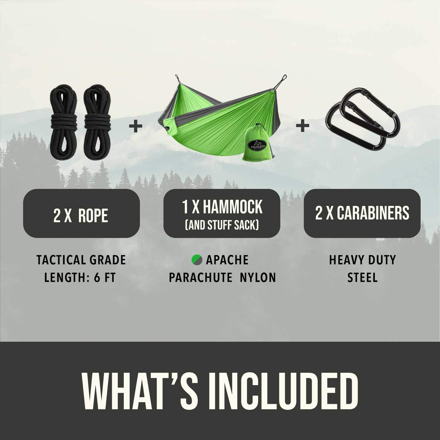 Madera Outdoor Hammocks - Camping Hammock For Outdoors, Backpacking & Camping Gear - Portable Hammock For Travel, Outdoors - Tre