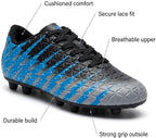 Vizari Bolt Youth Firm Ground Soccer Cleats - Black/Sky/Silver