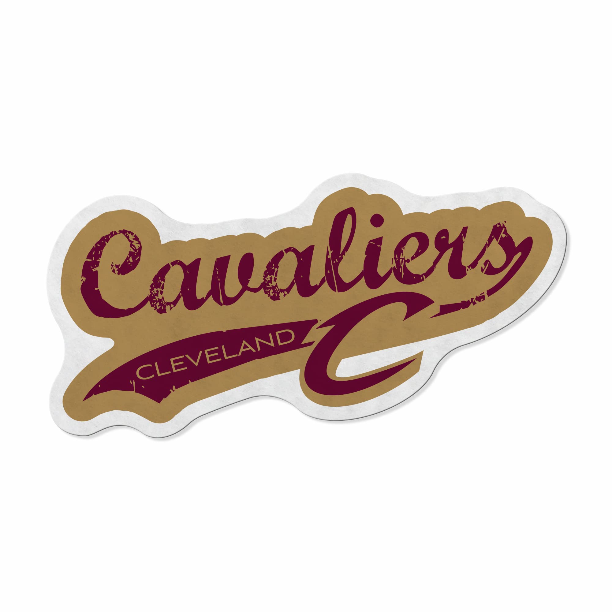 Rico Industries Nba Cleveland Cavaliers Distressed Shape Cut Pennant - Home And Living Room D  Cor - Soft Felt Ez To Hang