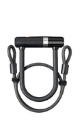 AXA Newton Mini Bike U-Lock with Loop Cable, Heavy-Duty Anti-Theft U Lock with 14 mm Hardened Steel Shackle & 10 mm x 3.25 ft (1